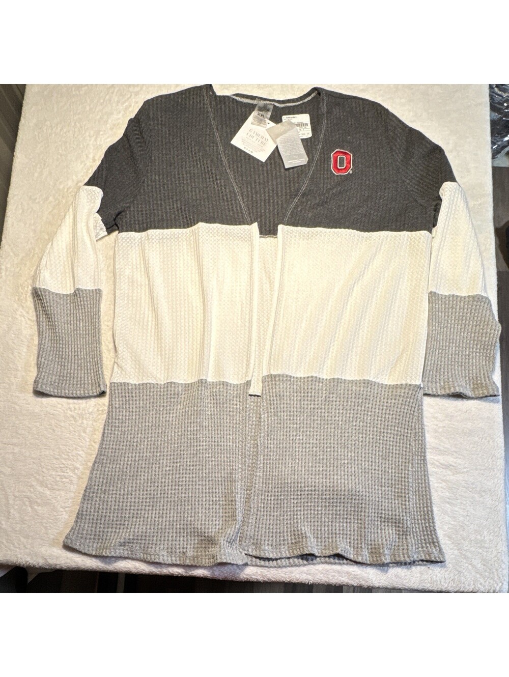 Gameday Couture Ohio State Buckeyes Gray/White Colorblock Sweater 2XL Licensed